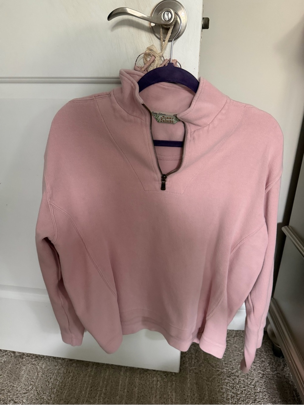 Tommy Bahama Pale Pink Half-Zip Pullover